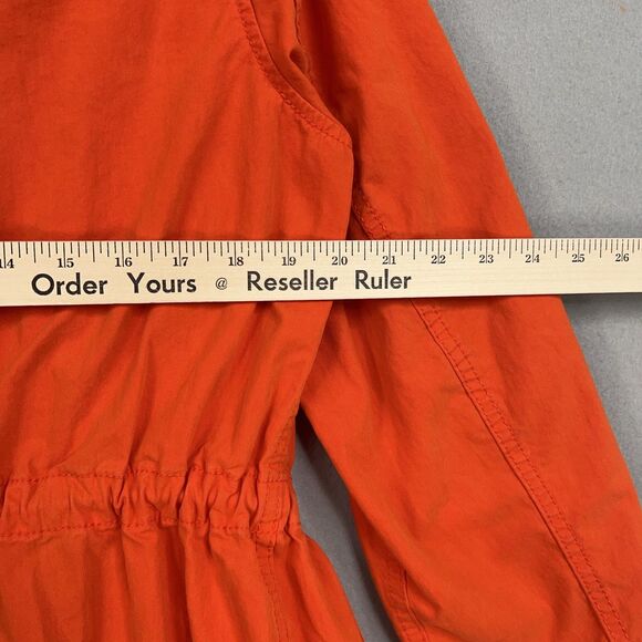Old Navy Jacket Womens Large Orange Hooded Anorak Parka Utility Drawstring Waist - Picture 11 of 13